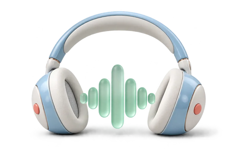 Headphones representing voice chat without a camera